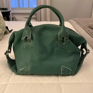 Cole Haan Box Satchel B08362 Teal/Pale Blue Village Handbag